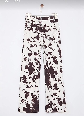Trendyol & Milla Kahverengi Beyaz Wide Leg Jean