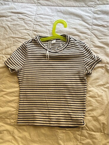 H&M çizgili crop body