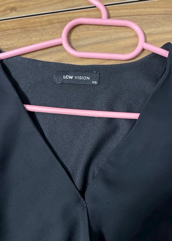 Gri V Yaka Uzun Kollu Midi Elbise - Görsel 4