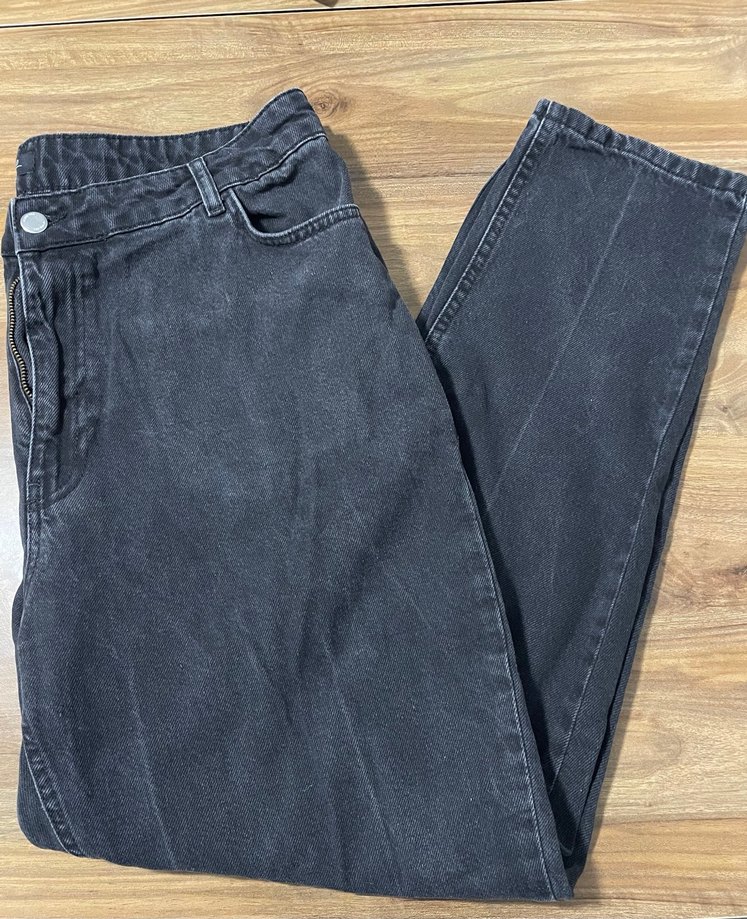 Siyah Rahat Kesim  Kadın Kot Pantolon - Görsel 2