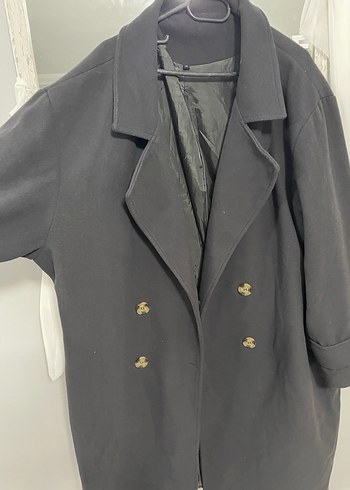 Düğmeli antrasit  Kaban - Görsel 4