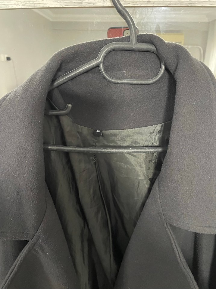 Düğmeli antrasit  Kaban - Görsel 3