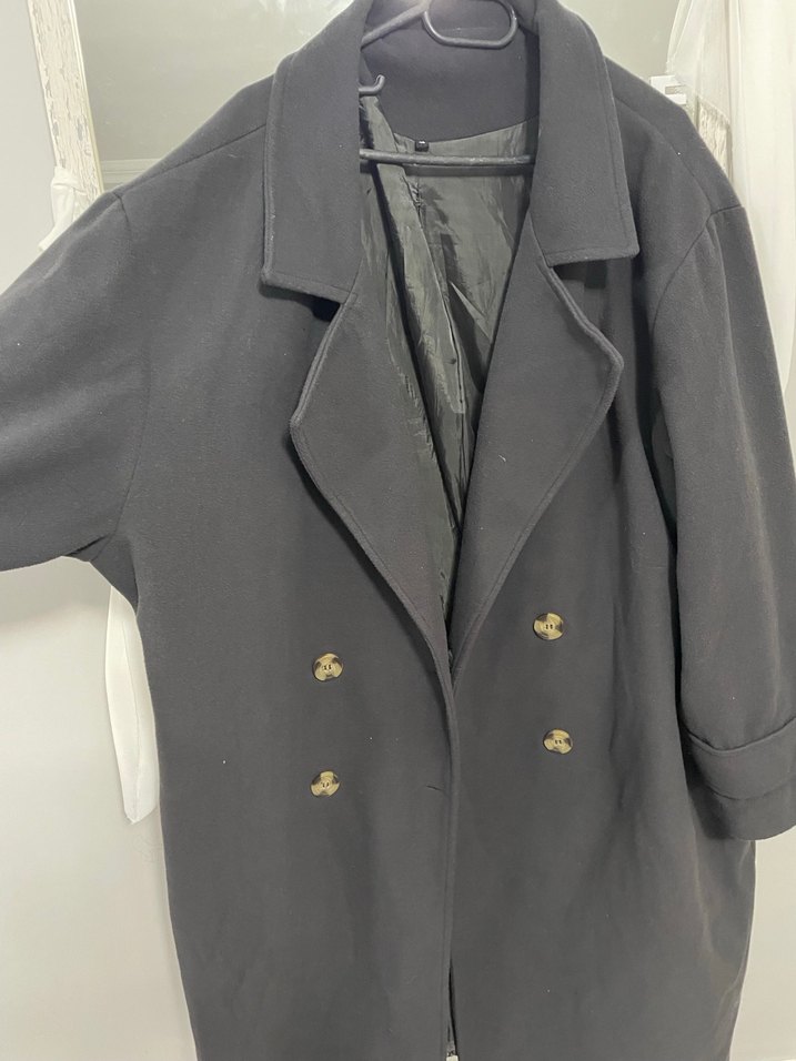 Düğmeli antrasit  Kaban - Görsel 4