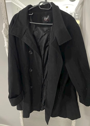 Siyah Düğmeli Midi Kaban - Görsel 5