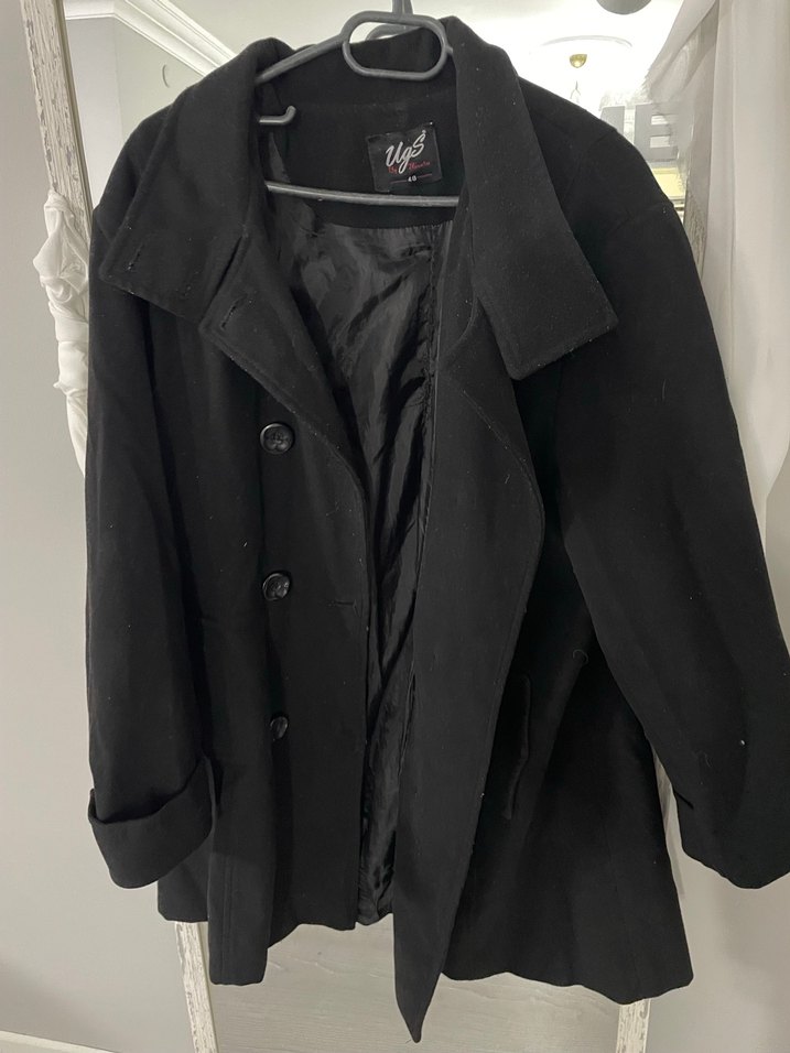 Siyah Düğmeli Midi Kaban - Görsel 5