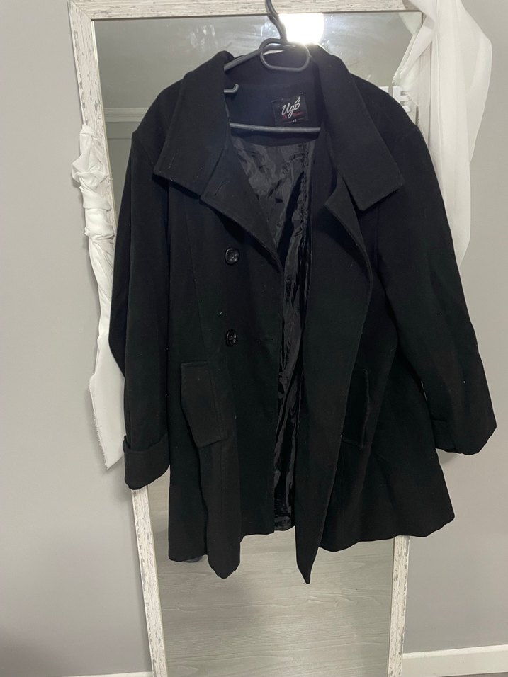 Siyah Düğmeli Midi Kaban - Görsel 2