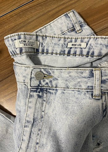 Bej Gri Kadın Denim Bol Kesim Midi Jean - Görsel 2