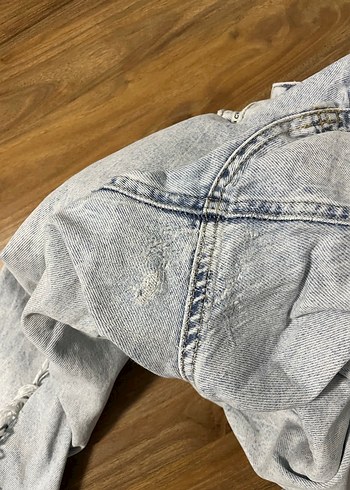 Bej Gri Kadın Denim Bol Kesim Midi Jean - Görsel 5