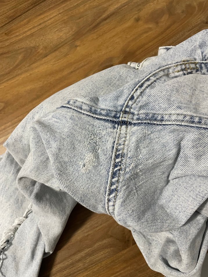 Bej Gri Kadın Denim Bol Kesim Midi Jean - Görsel 5