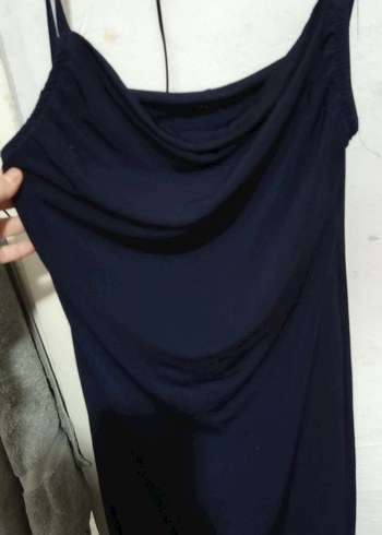 Kadın Lacivert Mini Drapeli Elbise - Görsel 2