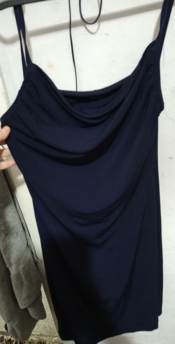 Kadın Lacivert Mini Drapeli Elbise - Görsel 2