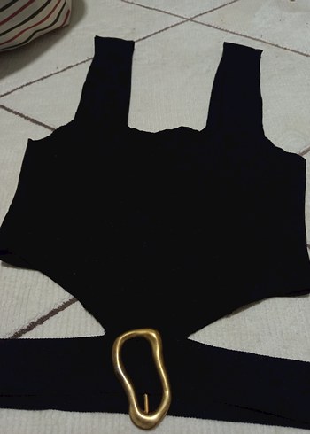 Tokalı Siyah Mini Kadın Atlet - Görsel 2