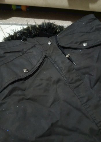 Kadın Siyah Kürklü Midi Kışlık Mont - Görsel 4