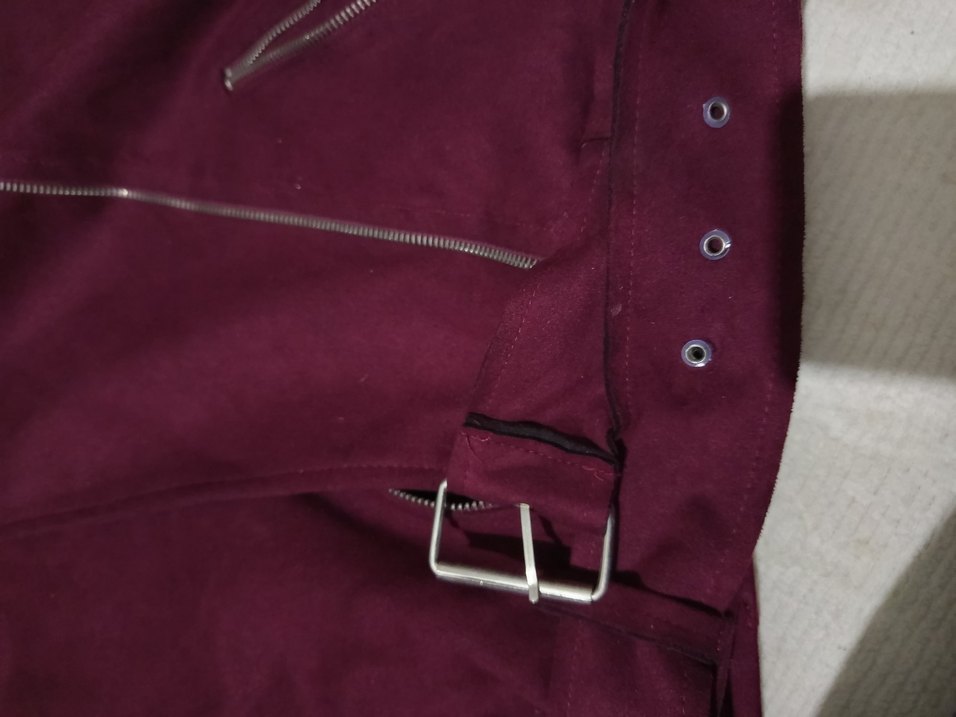 Kürklü Bordo Kadın Süet Kaban - Görsel 3