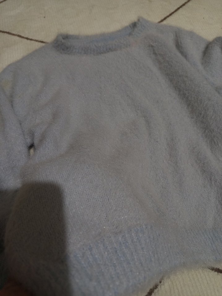 su mavisi Peluş Kadın Kazak - Görsel 2