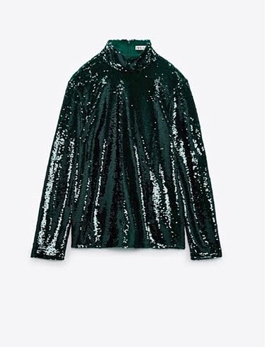 Zara pul payet şık gece abiye bluz