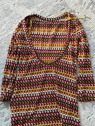 Missoni kumaş plaj elbisesi beach sırtı açık