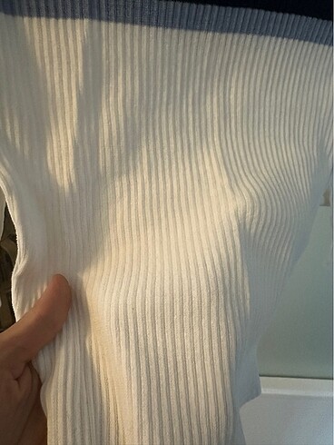 Zara beyaz çizgili ince triko - Görsel 7