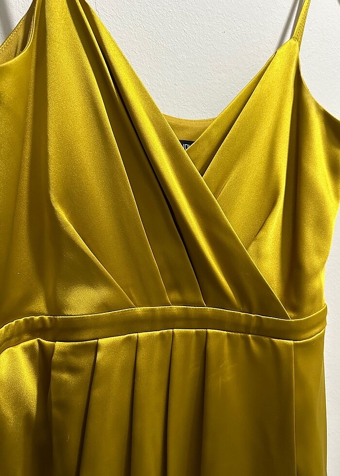 Davet gece elbisesi saten yılbaşı - Görsel 4