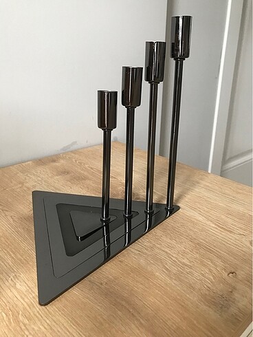4 lü metal Şamdan