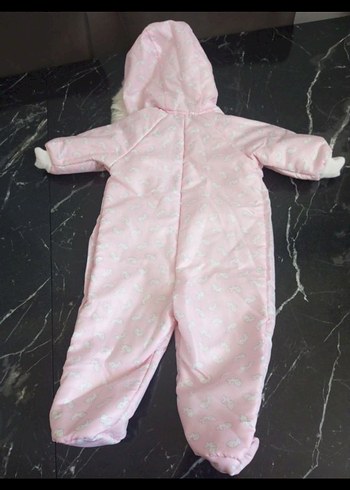 Kürklü Kapüşonlu Pembe Bebek Tulumu - Görsel 5
