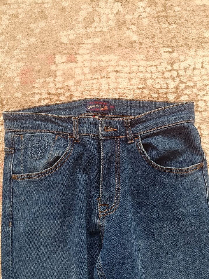 Erkek Mavi Regular Fit Midi Kot Pantolon - Görsel 2