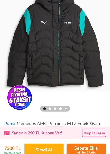 Erkek  Siyah Kapüşonlu Fermuarlı Mont puma orjinal - Görsel 6