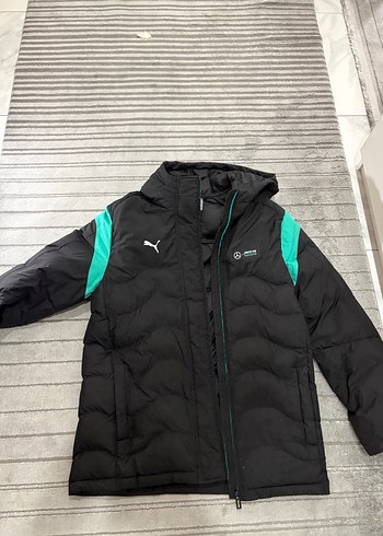 Erkek  Siyah Kapüşonlu Fermuarlı Mont puma orjinal - Görsel 2