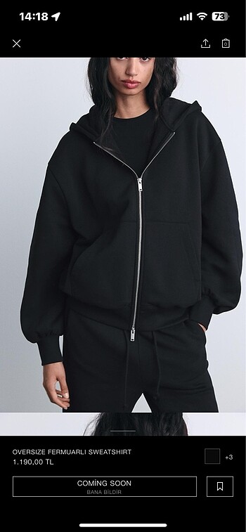 Zara kapüşonlu sweatshirt