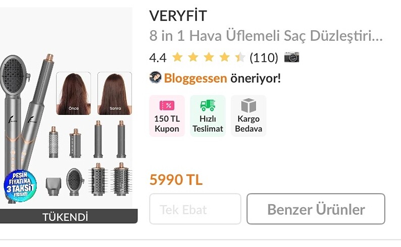 Diğer Hava üflemeli saç şekillendirici