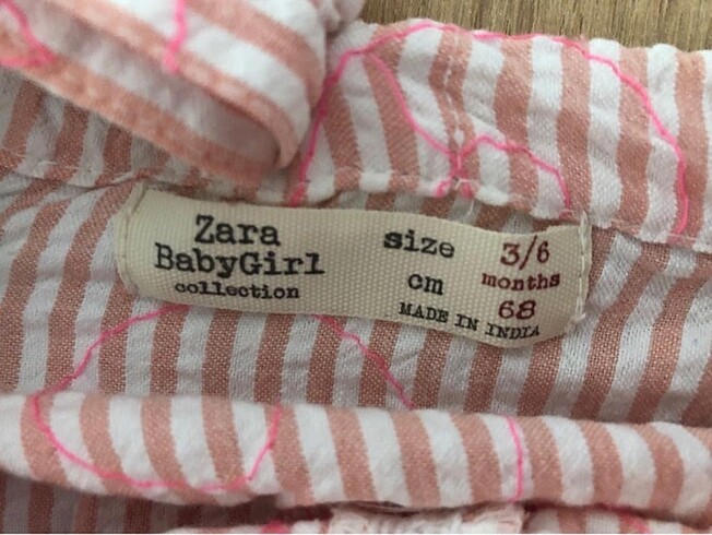 3-6 Ay Beden Zara Bebek Yazlık Elbise