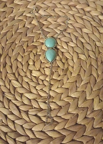 Turkuaz Zincir Detaylı Bohem Kadın El Zinciri - Görsel 4