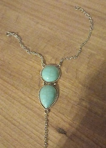 Turkuaz Zincir Detaylı Bohem Kadın El Zinciri - Görsel 5