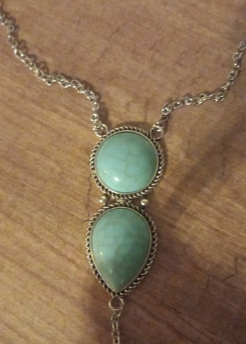 Turkuaz Zincir Detaylı Bohem Kadın El Zinciri - Görsel 6