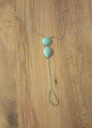 Turkuaz Zincir Detaylı Bohem Kadın El Zinciri - Görsel 7