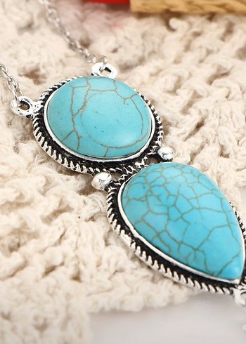 Turkuaz Zincir Detaylı Bohem Kadın El Zinciri - Görsel 8