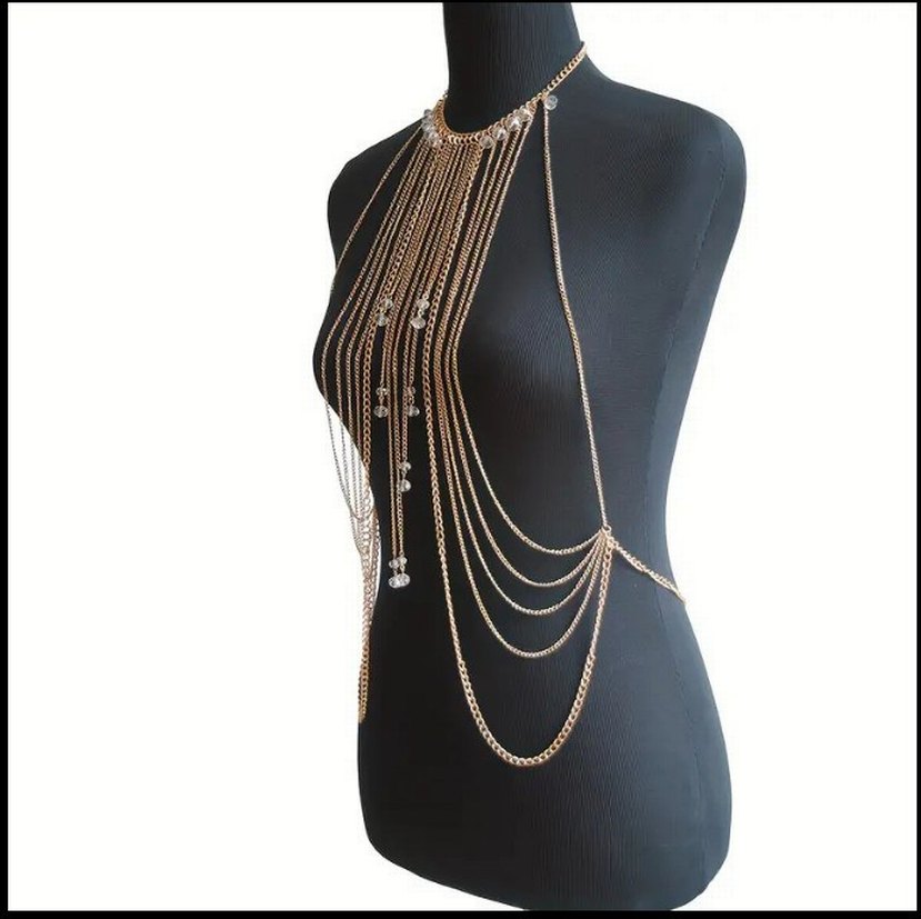 Zincir Detaylı Bohem Vücut Zinciri - Görsel 5