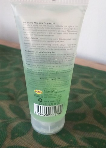 Bee Beauty Aloe Vera Yatıştırıcı Jel ve arındırıcı kil maskesi - Görsel 5
