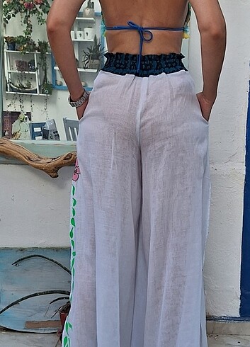 38 Beden Duble tülbent pantolon bikini üstü