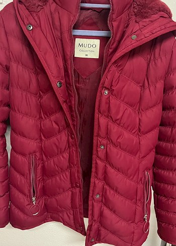 Mudo Collection Bordo Kapusonlu Sisme Mont