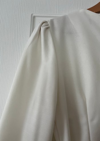 Beyaz Midi Minimalist Gelinlik