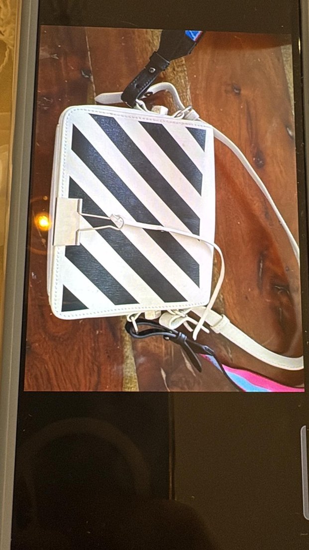 Zebra Desenli Off white orginal Beyaz Deri Kadın Çanta - Görsel 2