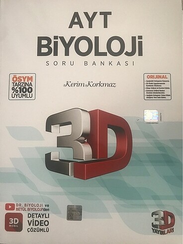 3D AYT Biyoloji Soru Bankası