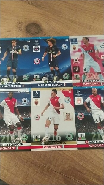 PSG ve Monaco 2014/15 Şampiyonlar Ligi Kartları 6 Adet