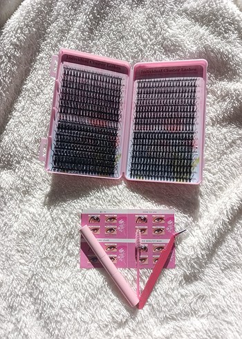 Pembe Işıltılı Takma Kirpik Seti - Görsel 2