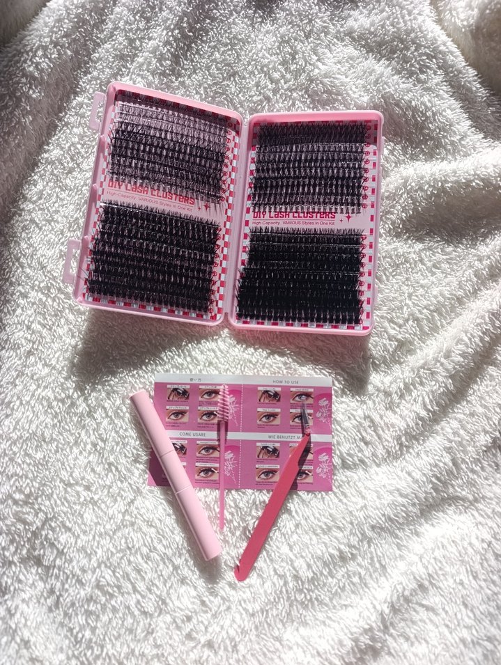 Pembe Kutuda Siyah Takma Kirpik Seti - Görsel 3