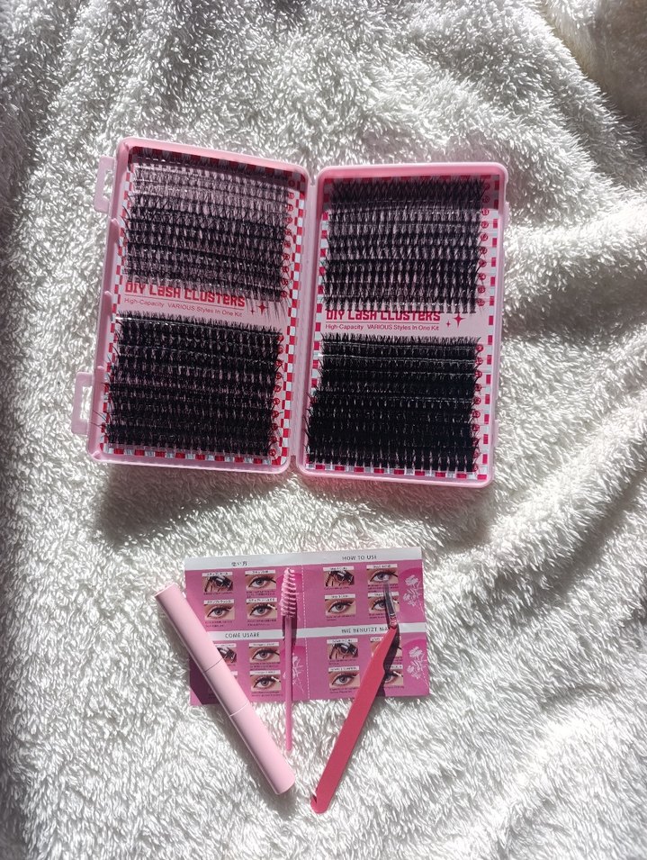 Pembe Kutuda Siyah Takma Kirpik Seti - Görsel 2