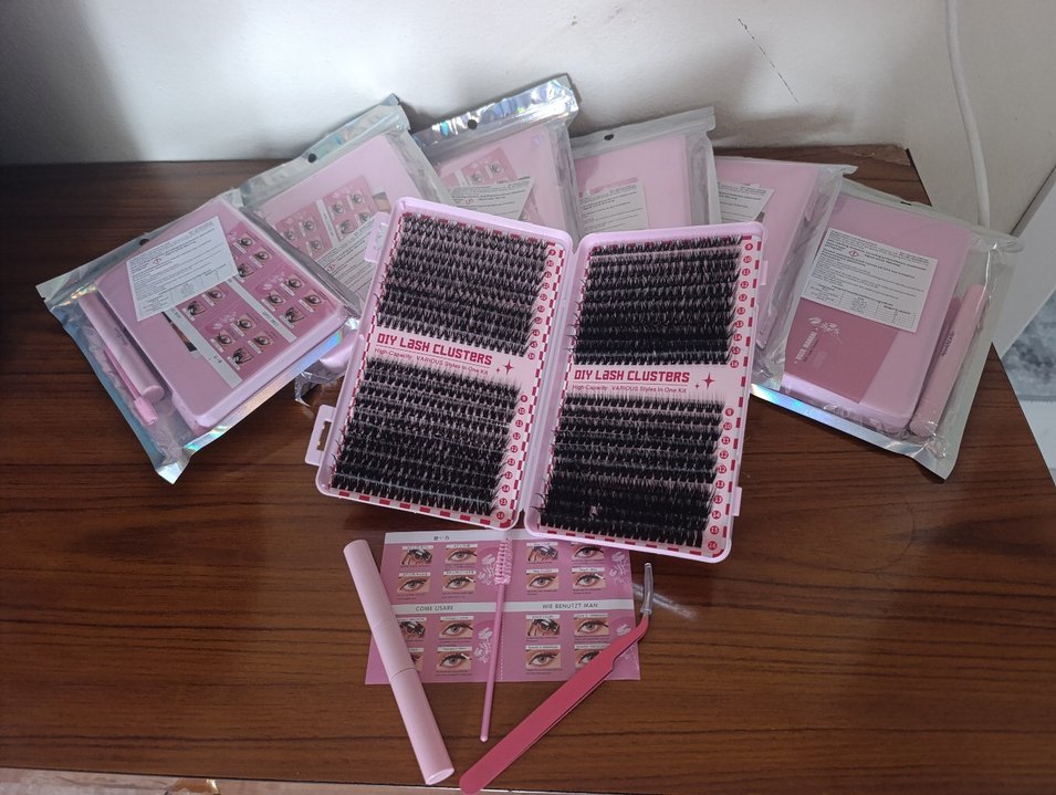 Pembe Işıltılı Takma Kirpik Seti - Görsel 4