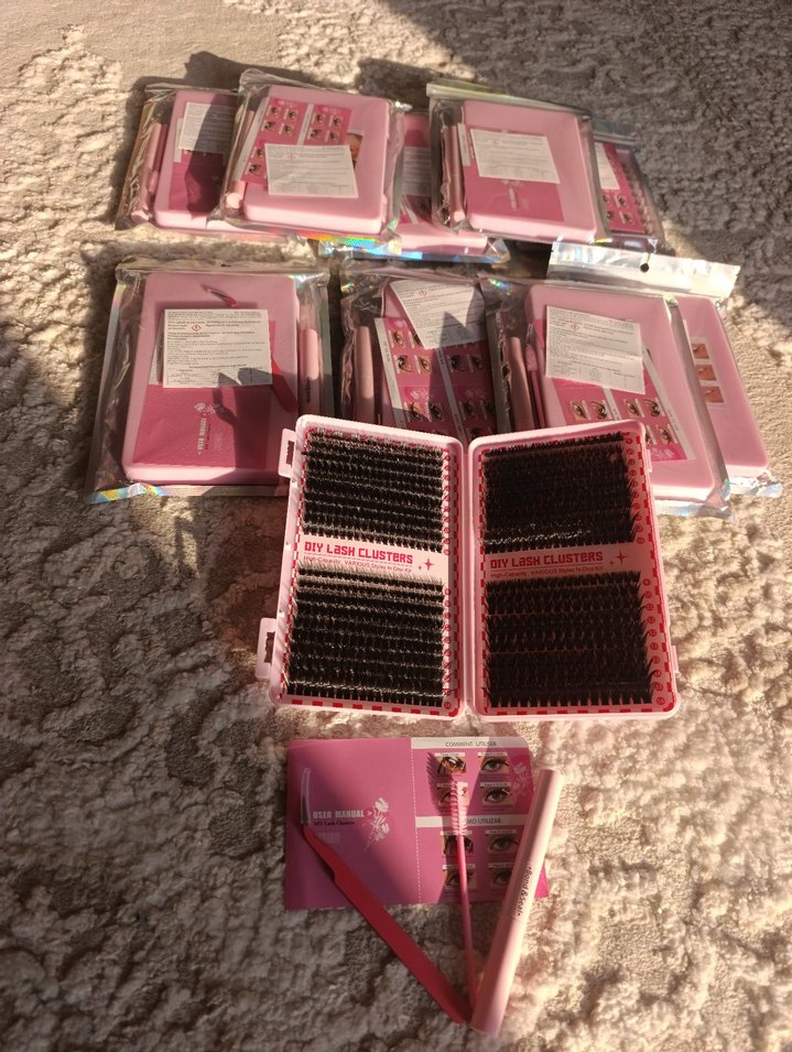 Koyu Pembe Takma Kirpik Seti - Görsel 2