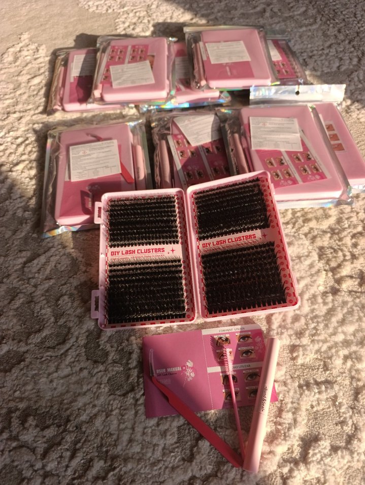 Koyu Pembe Takma Kirpik Seti - Görsel 3